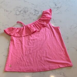 Lilly Pulitzer Girls size Large (8-10) Pink Ruffle Tank Top